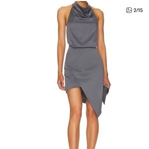 Elliatt dark Gray Asymmetrical Cocktail Dress